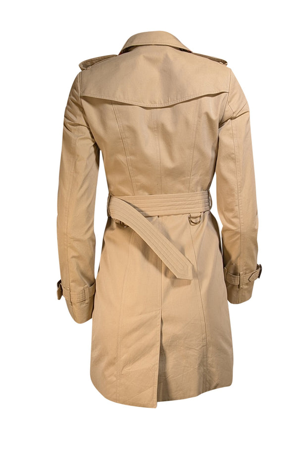 Burberry - Beige Belted "Sandringham" Trench Coat Sz 2 - Current Boutique