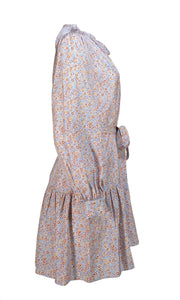 rebecca taylor drop waist dress Blue Sleeveless Taffeta Mini Dress - Oxford Corseted Mini Dress