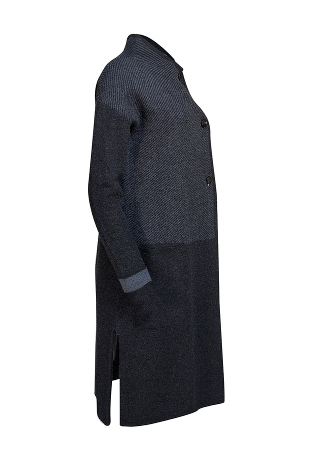 Poetry - Grey & Black Striped Oversized Cardigan Sz 4 - Current Boutique