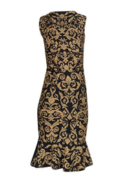 Moschino - Black & Gold Print Fantasia Knit Dress Sz 4 - Current Boutique