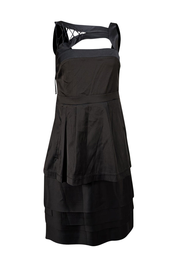 BCBG Max Azria - Black Sleeveless Bust Cut Out Dress Sz 6 - Current Boutique