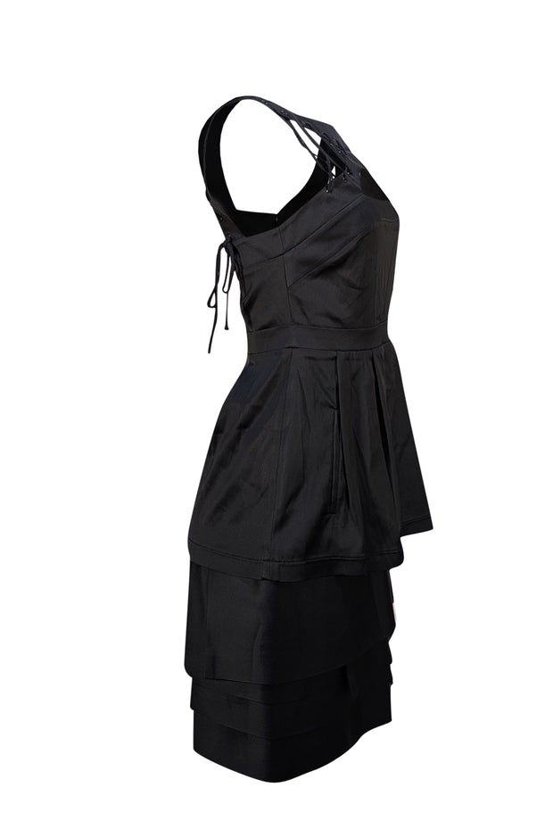 BCBG Max Azria - Black Sleeveless Bust Cut Out Dress Sz 6 - Current Boutique