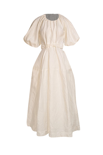 aje white cut out dress $695 AJE Mirage Cutout Beaded Organza Dress - Ivory size 6