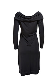 St. John Couture - Black Draped Neckline Dress Sz 8