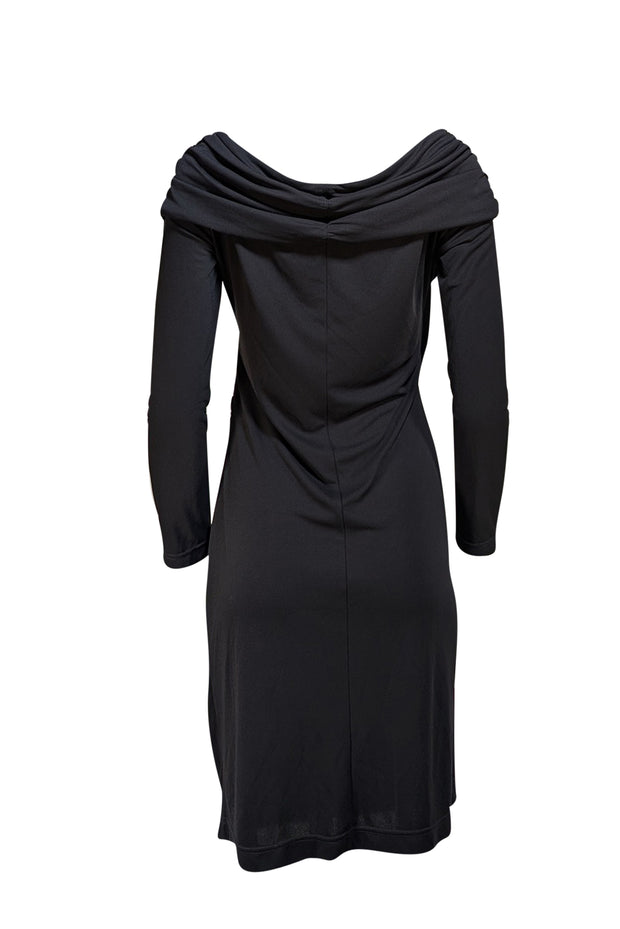 St. John Couture - Black Draped Neckline Dress Sz 8