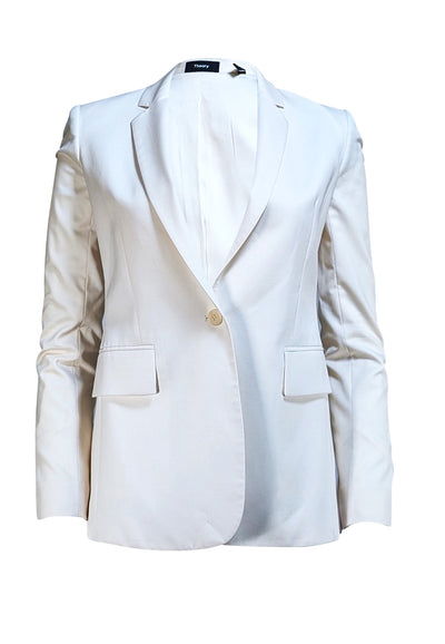 Theory - Ivory Single Button Blazer Sz 0 - Current Boutique