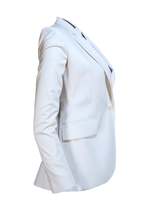 Theory - Ivory Single Button Blazer Sz 0 - Current Boutique