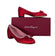 Ferragamo - Red Satin Scallop Stitched Bow Toe Low Pump Sz 8