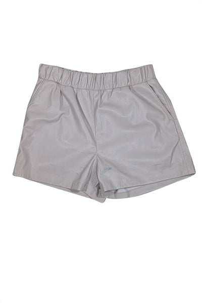 Anine Bing - Beige Vegan Leather Shorts Sz M - Current Boutique