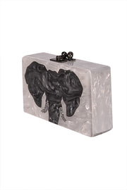 Edie Parker - White Acrylic Elephant Front Clutch - Current Boutique