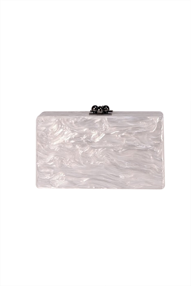 Edie Parker - White Acrylic Elephant Front Clutch - Current Boutique