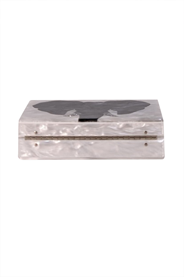 Edie Parker - White Acrylic Elephant Front Clutch - Current Boutique