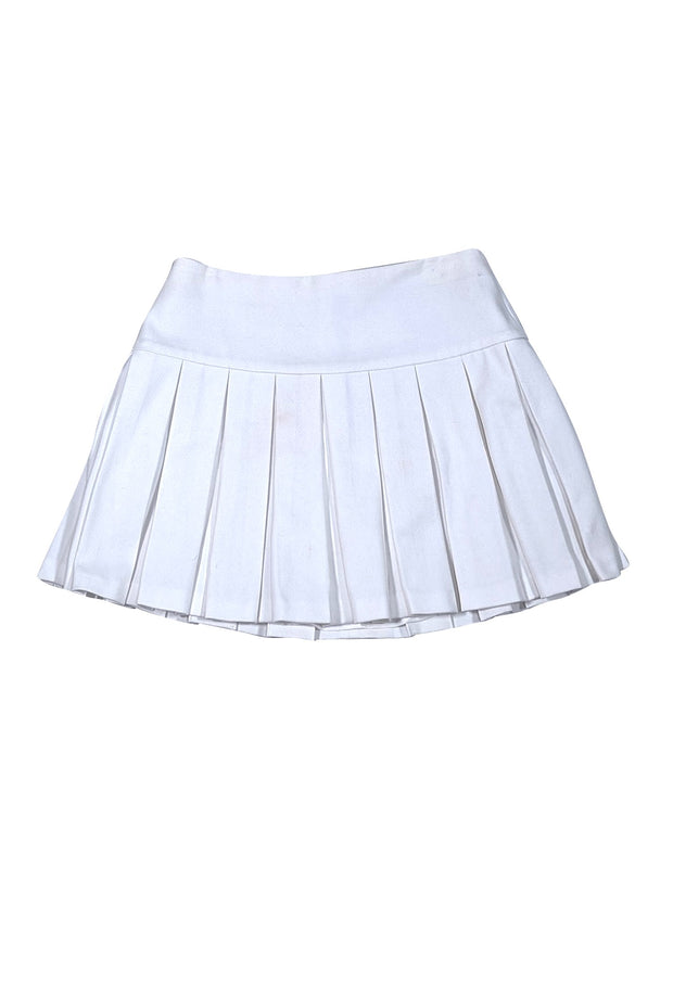 Alice & Olivia - Ivory Pleated Mini Skirt Sz 4