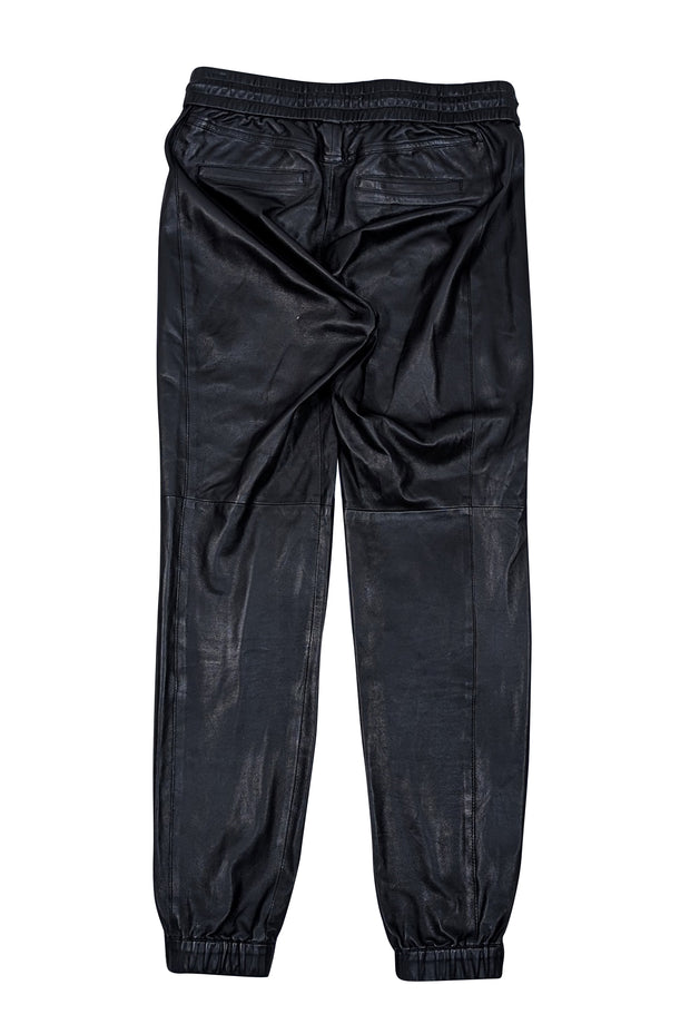Yves Saint Laurent - Black Leather Jogger Pants Sz S