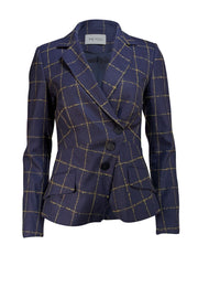The Fold - Navy & Yellow Plaid Blazer Sz 6