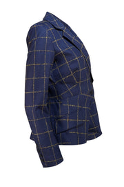 The Fold - Navy & Yellow Plaid Blazer Sz 6