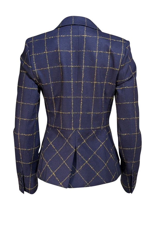 The Fold - Navy & Yellow Plaid Blazer Sz 6