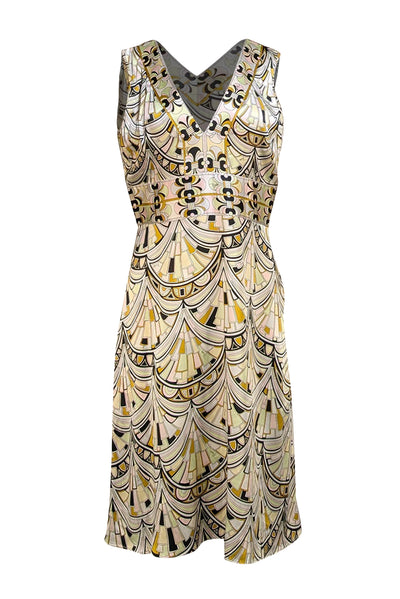 emilio pucci beaded dress New EMILIO PUCCI Red Carpet,Embroidered Beaded,Belt,White dress It 42,US 6-8,S-M