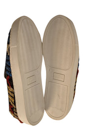 Res Ipsa - Black, Red, Blue, & Beige Print Woven Slip On Sneakers Sz 8