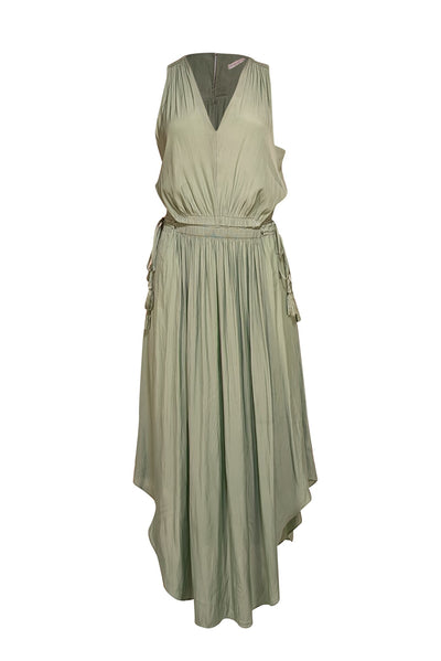 Ramy Brook - Green Sleeveless Tie Waist V-Neckline Dress Sz M