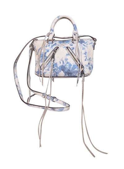 Rebecca Minkoff - White & Blue Tie Dye Leather Crossbody Bag - Current Boutique