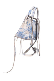 Rebecca Minkoff - White & Blue Tie Dye Leather Crossbody Bag - Current Boutique