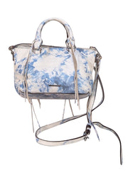 Rebecca Minkoff - White & Blue Tie Dye Leather Crossbody Bag - Current Boutique