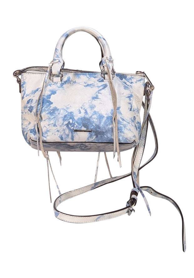 Rebecca Minkoff - White & Blue Tie Dye Leather Crossbody Bag - Current Boutique