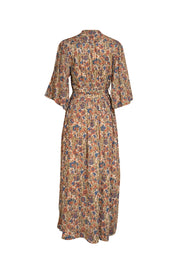 Mirth - Ivory Multi Floral Button Down Maxi Dress Sz M - Current Boutique