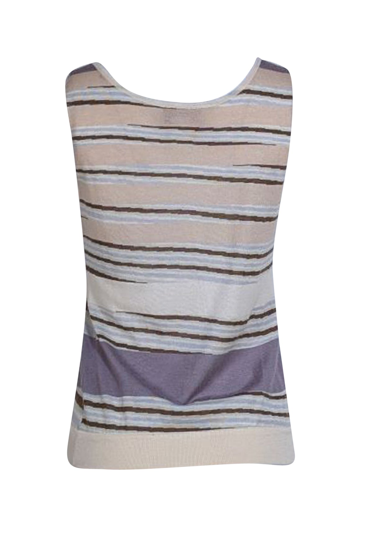 Missoni - Beige, Cream, Brown, Lavender, & Mint Stripe Print Knit Tank Sz 6 - Current Boutique