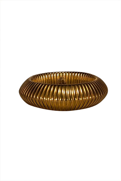 Yves Saint Laurent - Gold Ribbed Bangle Bracelet - Current Boutique