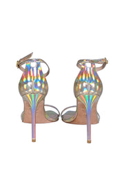 Stuart Weitzman - Gold Iridescent Metallic Strappy Sandal Heels Sz 8.5 - Current Boutique