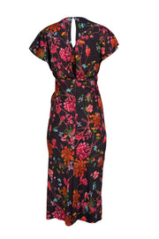 Prabal Gurung - Black & Multicolor Floral "Jackie" Twist Front Dress Sz 4 - Current Boutique