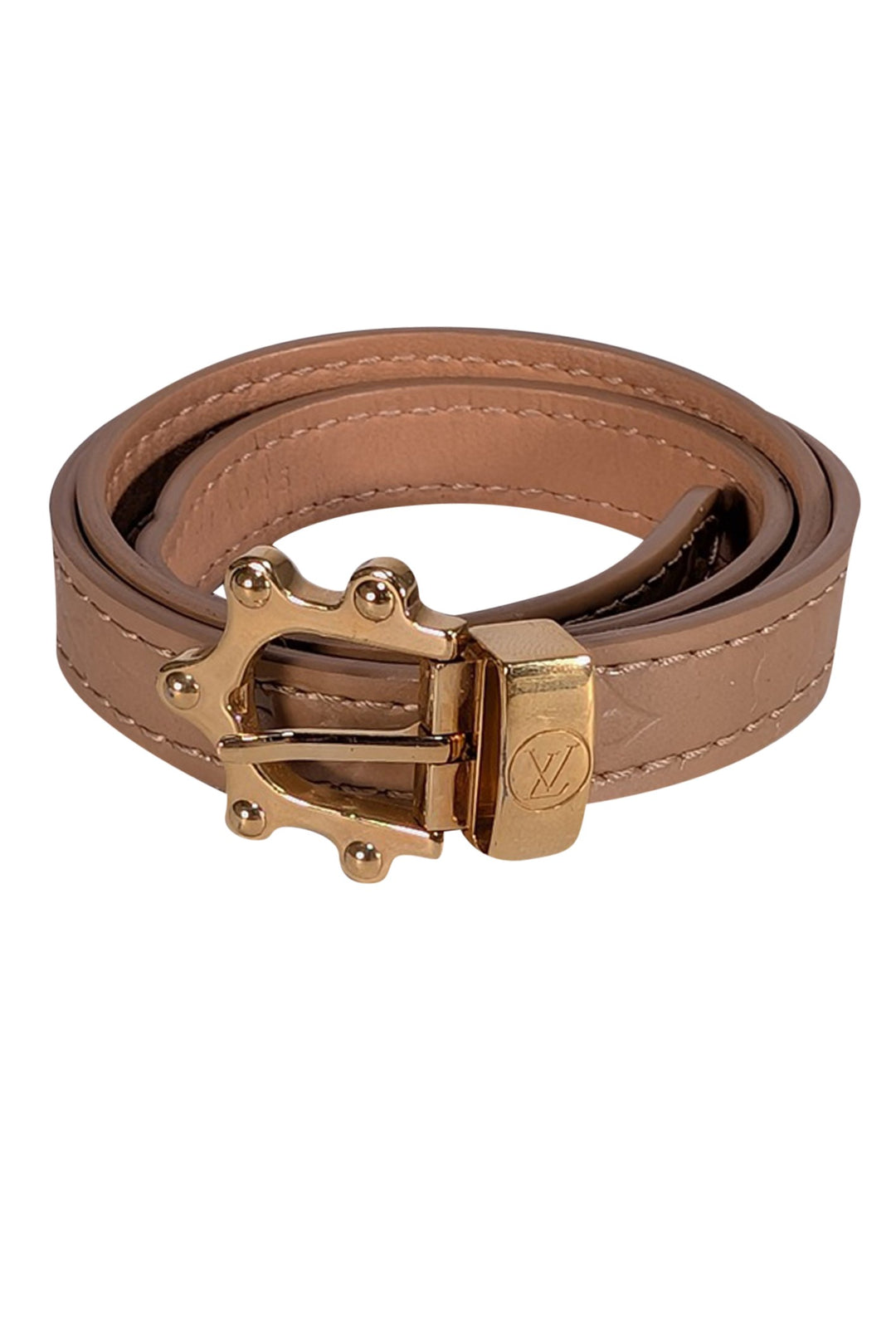 Louis Vuitton - Beige Patent Embossed Print Wrap Around  display picture 3
