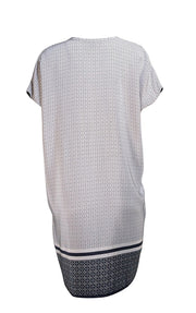 Vince - White & Black Floral Print Mini Dress Sz L - Current Boutique