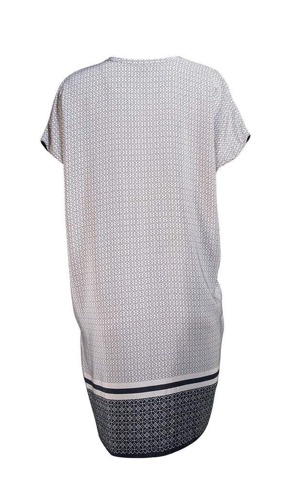 Vince - White & Black Floral Print Mini Dress Sz L - Current Boutique