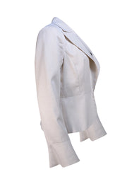 Trina Turk - Ivory Metallic Fluted Blazer Sz 12