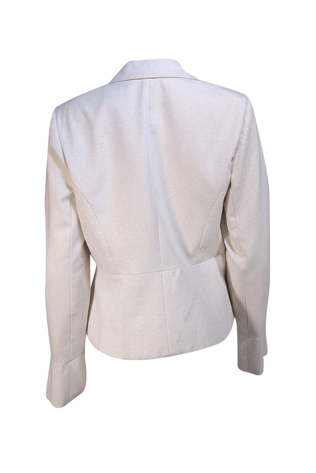 Trina Turk - Ivory Metallic Fluted Blazer Sz 12
