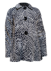 Lafayette 148 - Black & White Polka Dot Oversized Jacket Sz 2 - Current Boutique