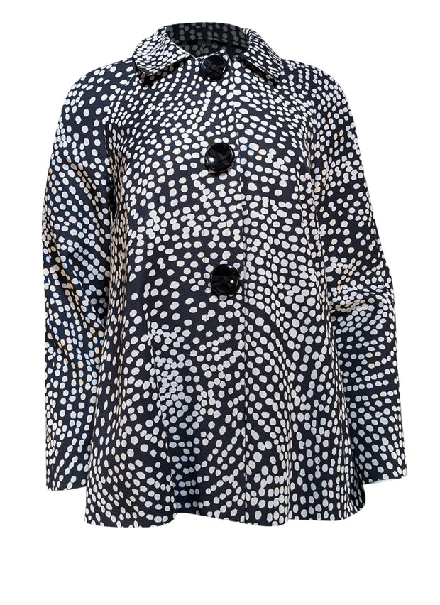 Lafayette 148 - Black & White Polka Dot Oversized Jacket Sz 2 - Current Boutique