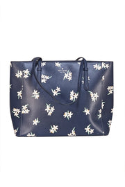 Kate Spade - Navy w/ White Floral Print Tote Bag - Current Boutique