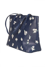 Kate Spade - Navy w/ White Floral Print Tote Bag - Current Boutique
