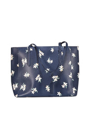 Kate Spade - Navy w/ White Floral Print Tote Bag - Current Boutique