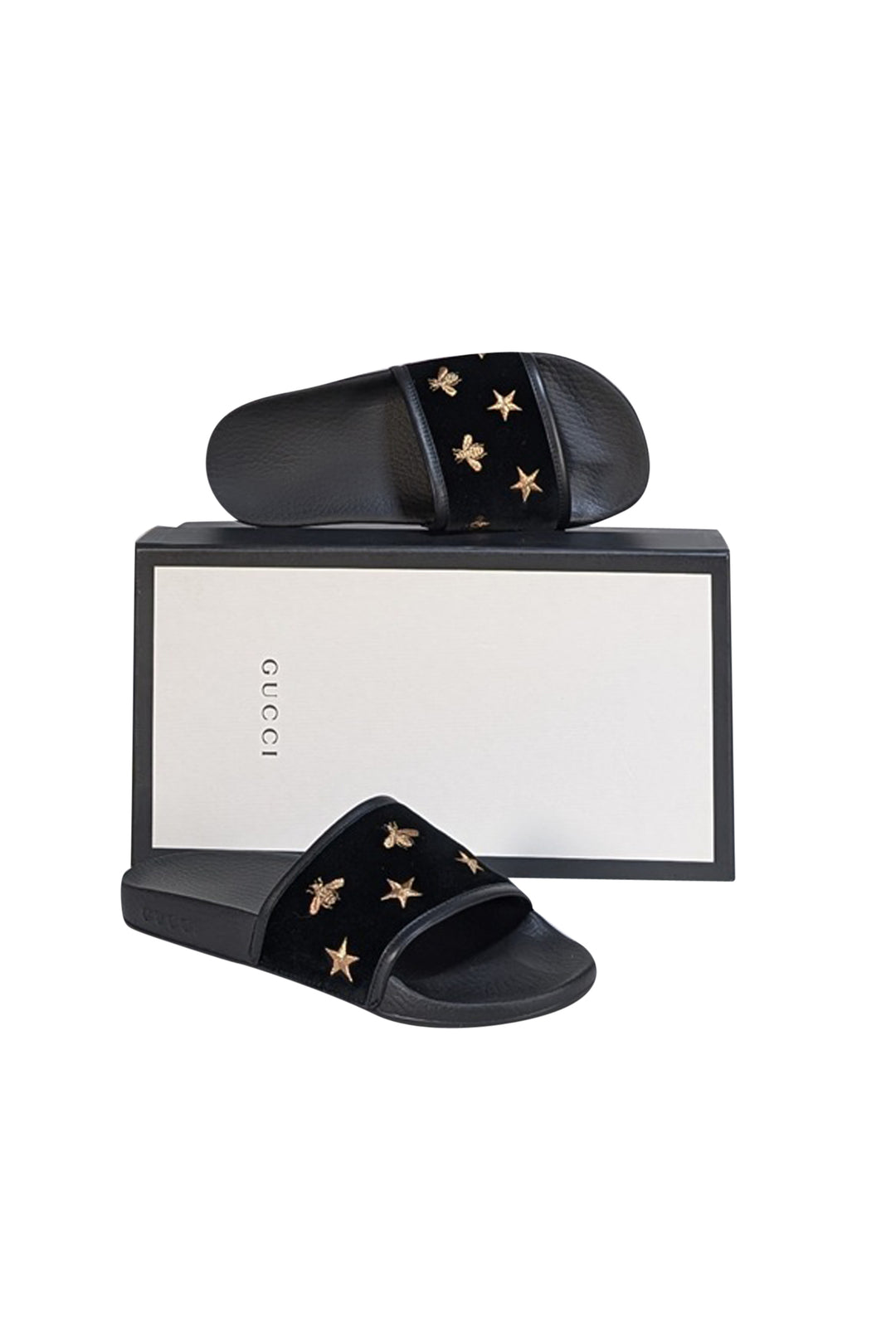 Gucci Pursuit Velvet Embroidered Slides Gucci | Shoes | Authentic Gucci Velvet Slides With Beestar  main image 3