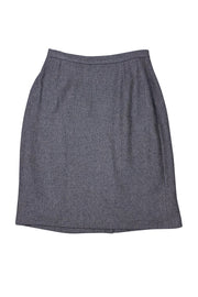 Burberry - Grey Wool Mini Pencil Skirt Sz 4 - Current Boutique