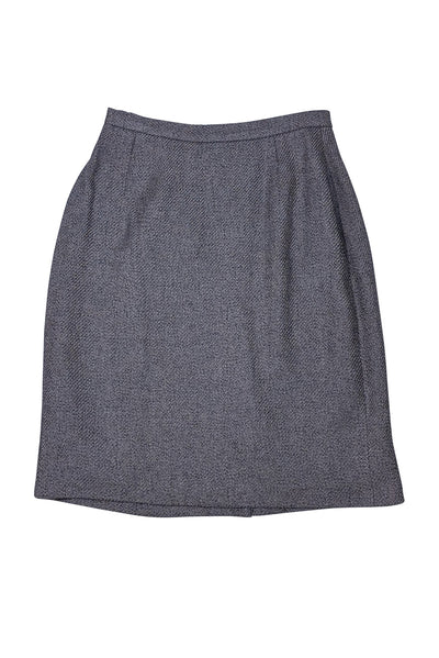 Burberry - Grey Wool Mini Pencil Skirt Sz 4 - Current Boutique