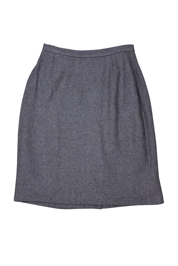 Burberry - Grey Wool Mini Pencil Skirt Sz 4 - Current Boutique