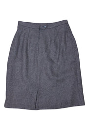 Burberry - Grey Wool Mini Pencil Skirt Sz 4 - Current Boutique