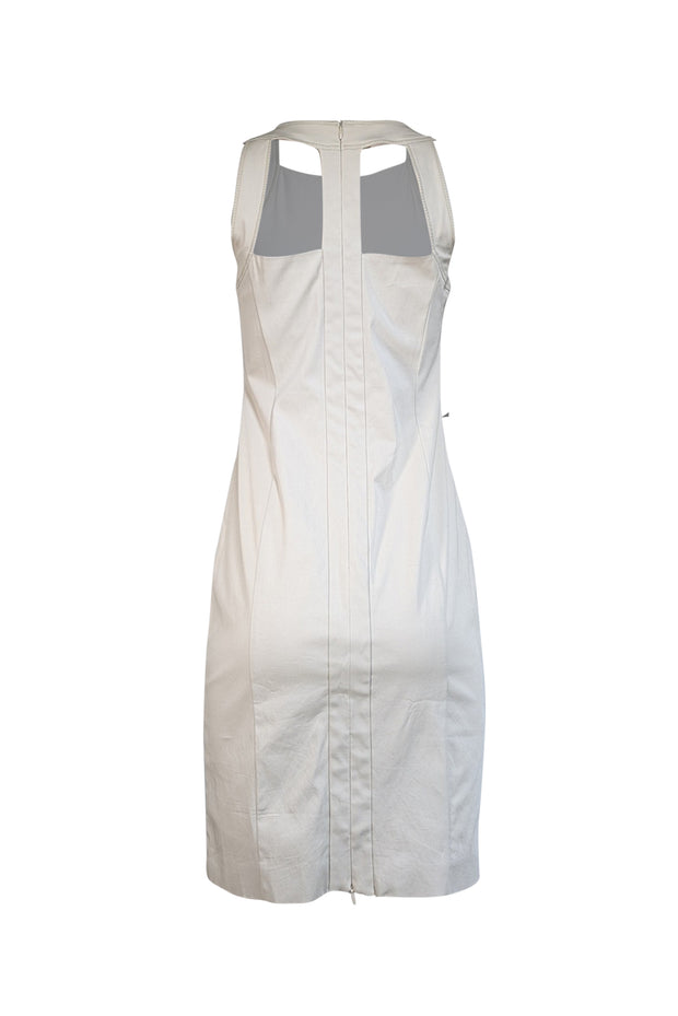 Max Mara - Beige Sleeveless Cut Out Back Dress Sz 4