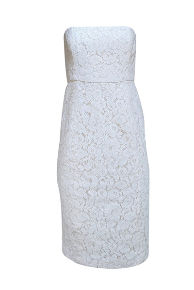 Veronica Beard - White Lace "Sanaz" Strapless Dress Sz 6 - Current Boutique